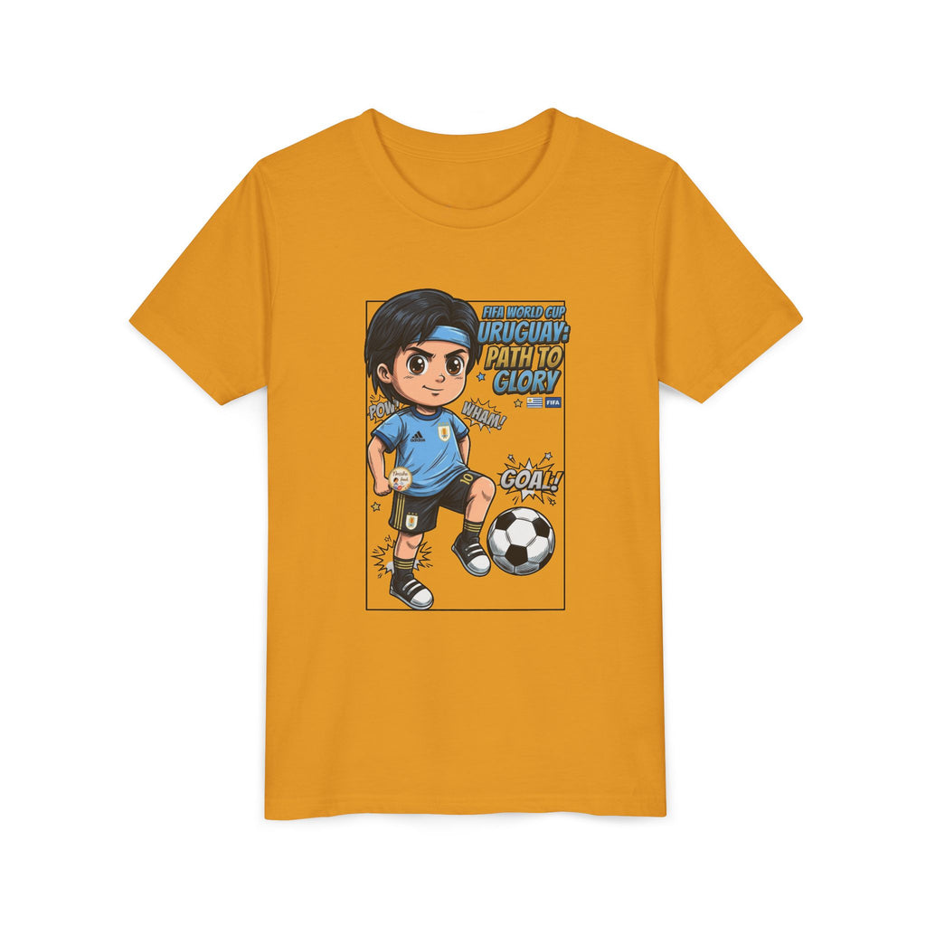 Youth Soccer Tee – Cute Cartoon Player "Ready to Score" Kids Jersey