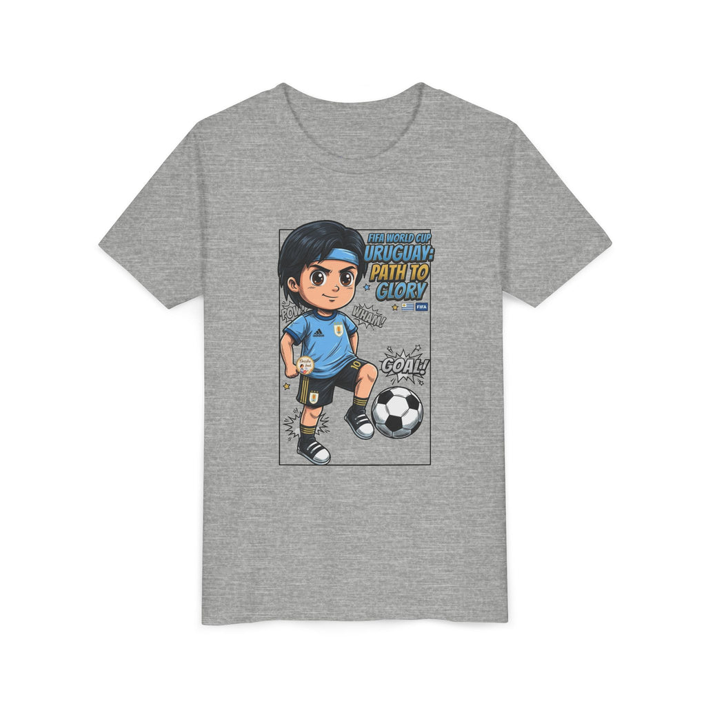 Youth Soccer Tee – Cute Cartoon Player "Ready to Score" Kids Jersey