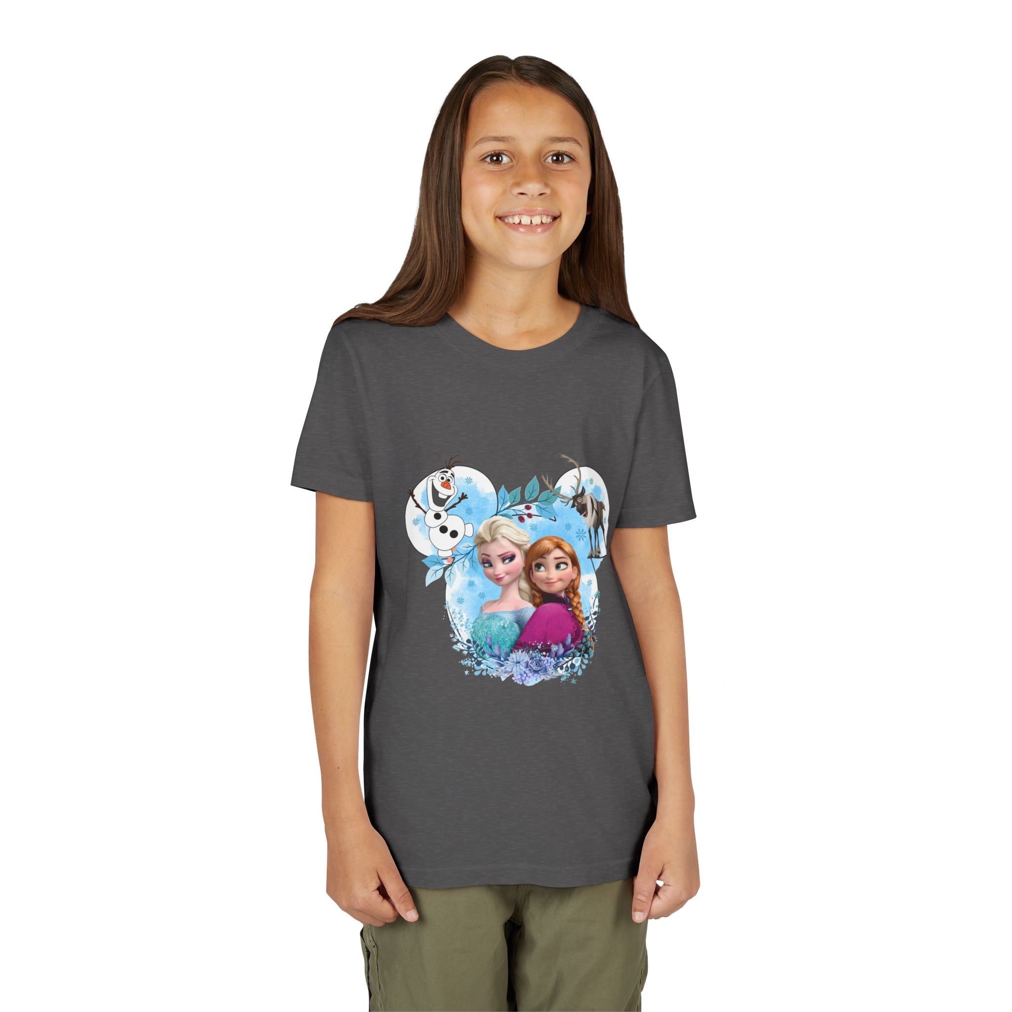 Girls' Frozen Princesses Youth Tee – Elsa & Anna Winter Friends Shirt