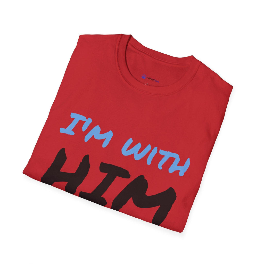 I'm With Him Arrow T-Shirt — Funny Couple Matching Tee for Couples, Engagements & Date Nights.