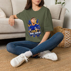 Soccer Player Graphic T-Shirt — 'England Legend' Blue Splash Design