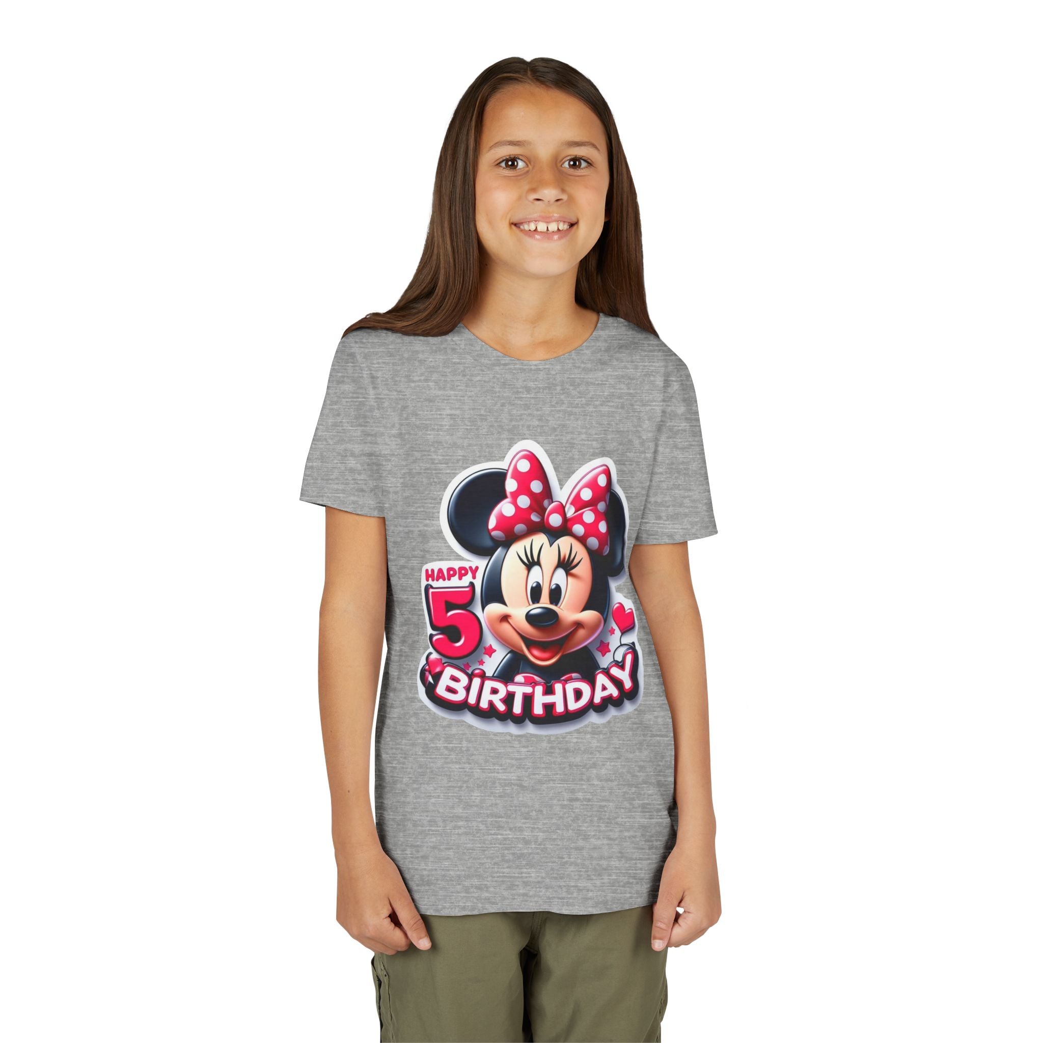 Minnie Mouse Happy 5th Birthday Youth Tee