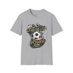 God Is My Strength Soccer T-Shirt — Christian Faith & Football Power 2026