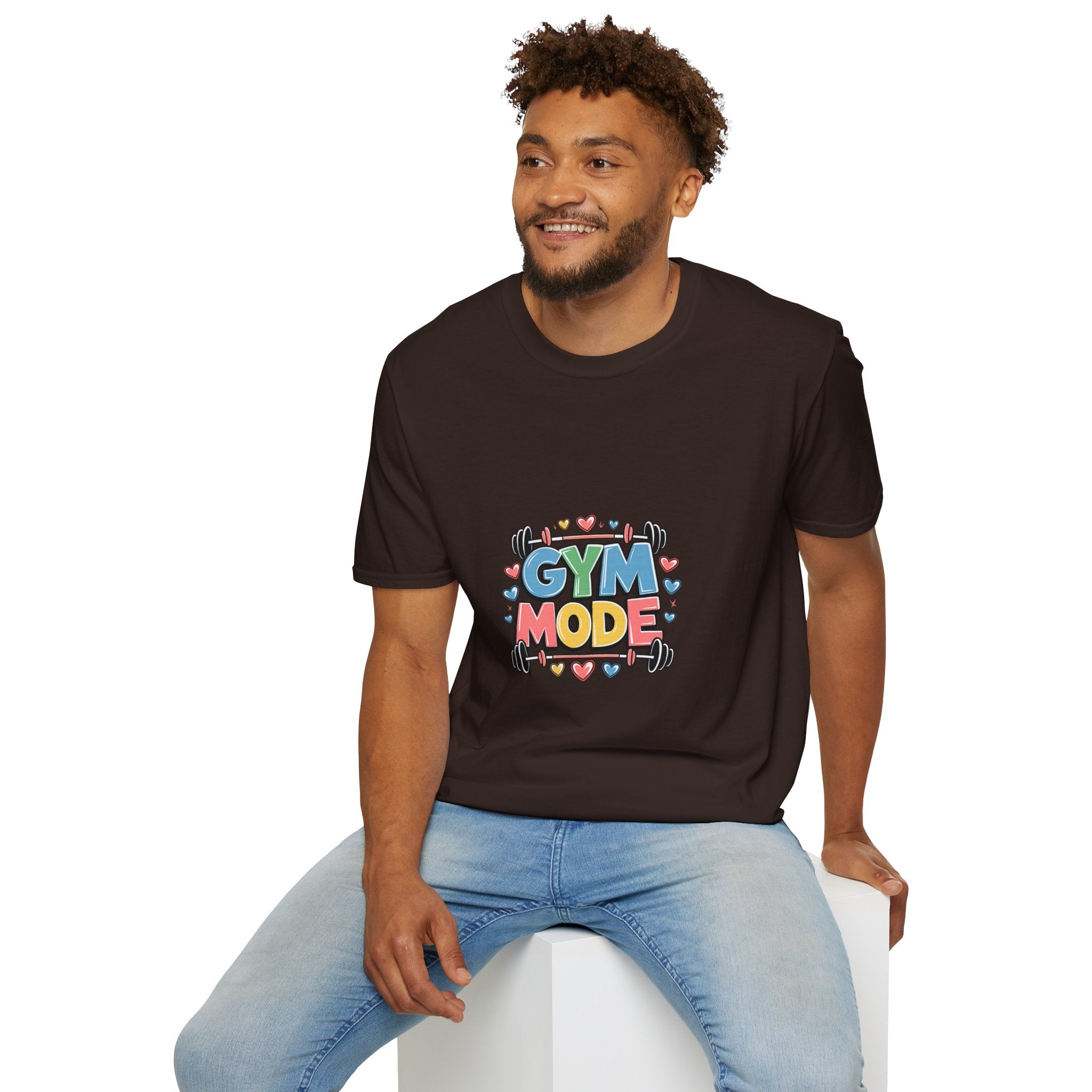 Gym Mode T-Shirt — Cute Barbell Fitness Tee for Gym Lovers