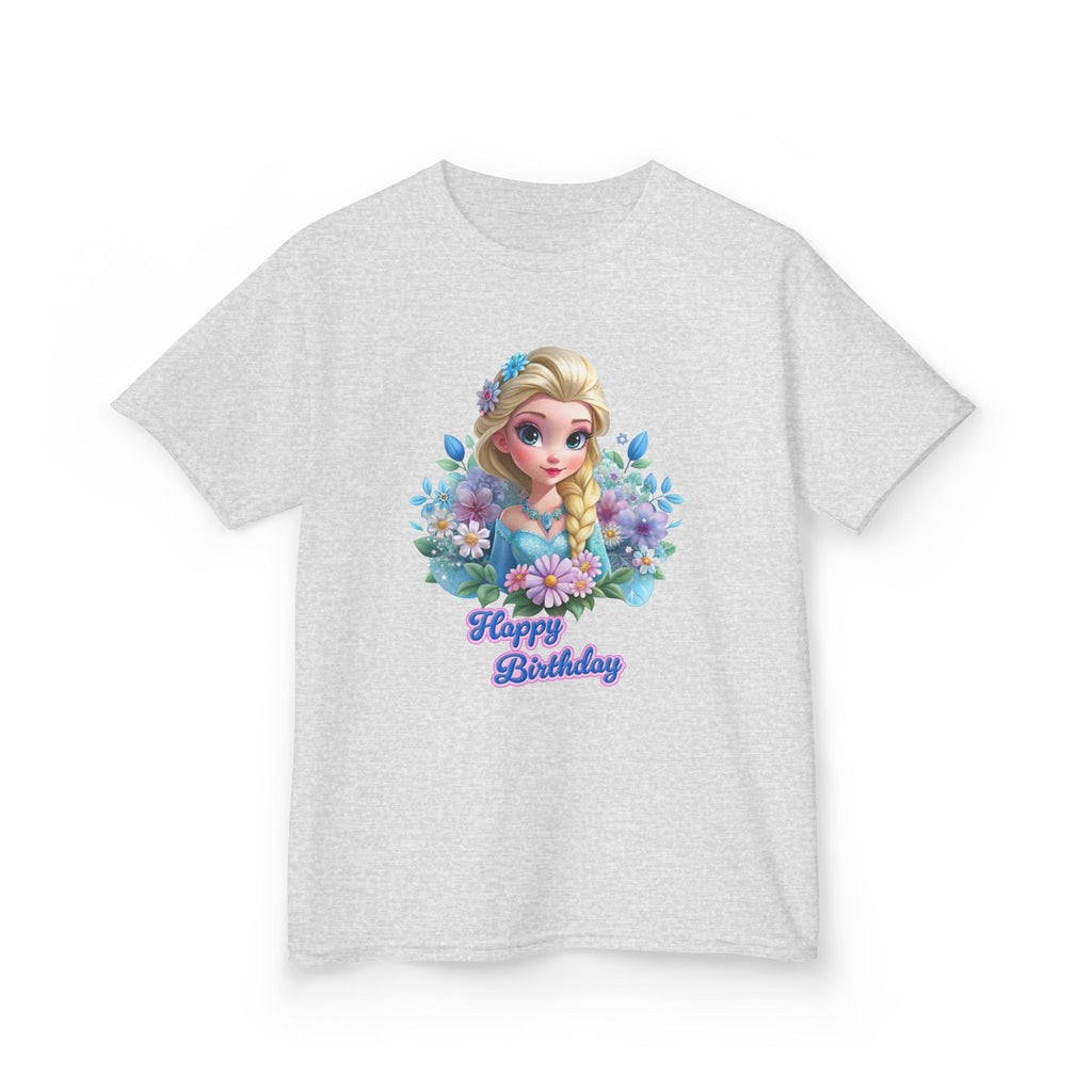 Kids Tee — 'Happy Birthday' Princess Floral Design