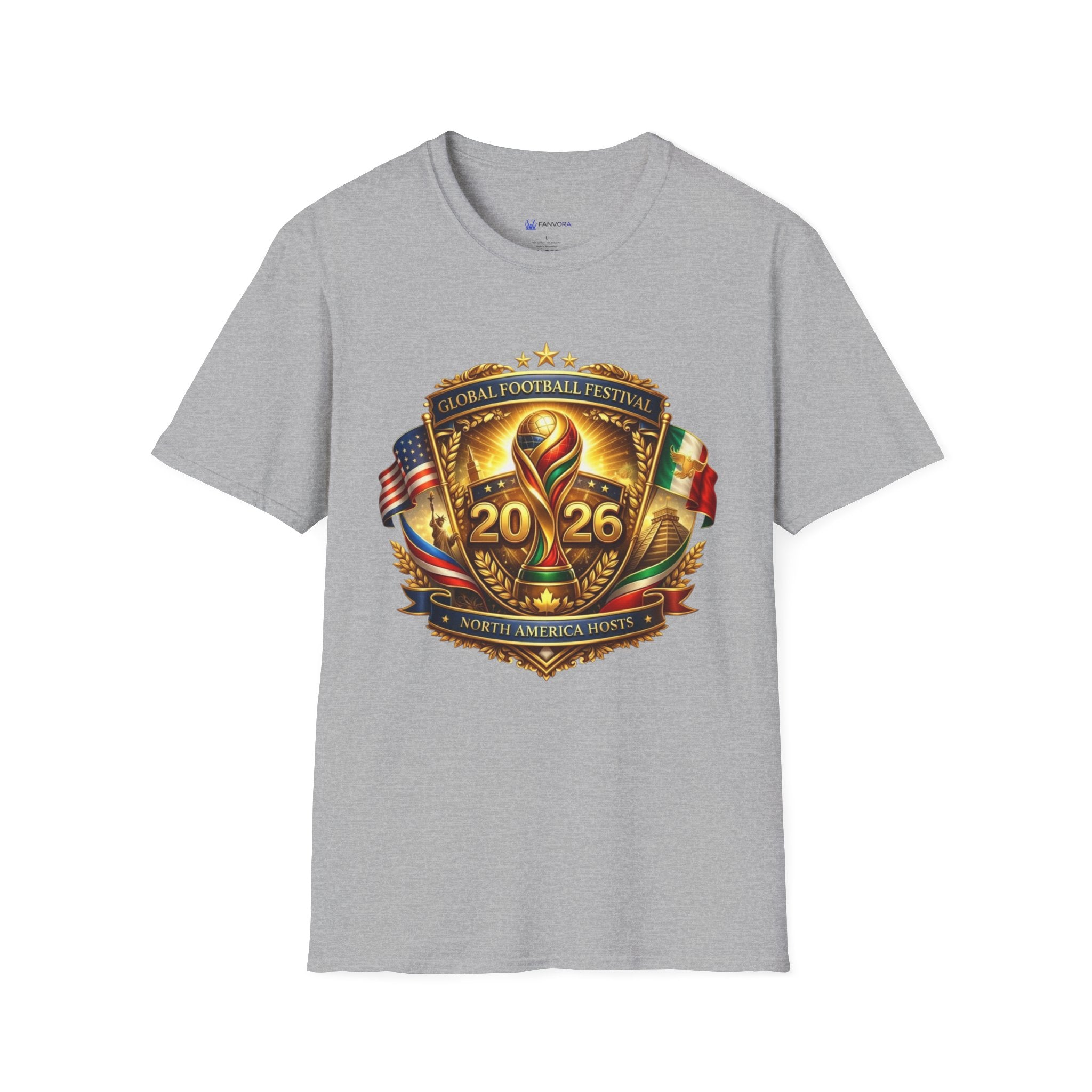 2026 Global Football Festival T-Shirt — Style Soccer Tee with USA & Mexico Flags