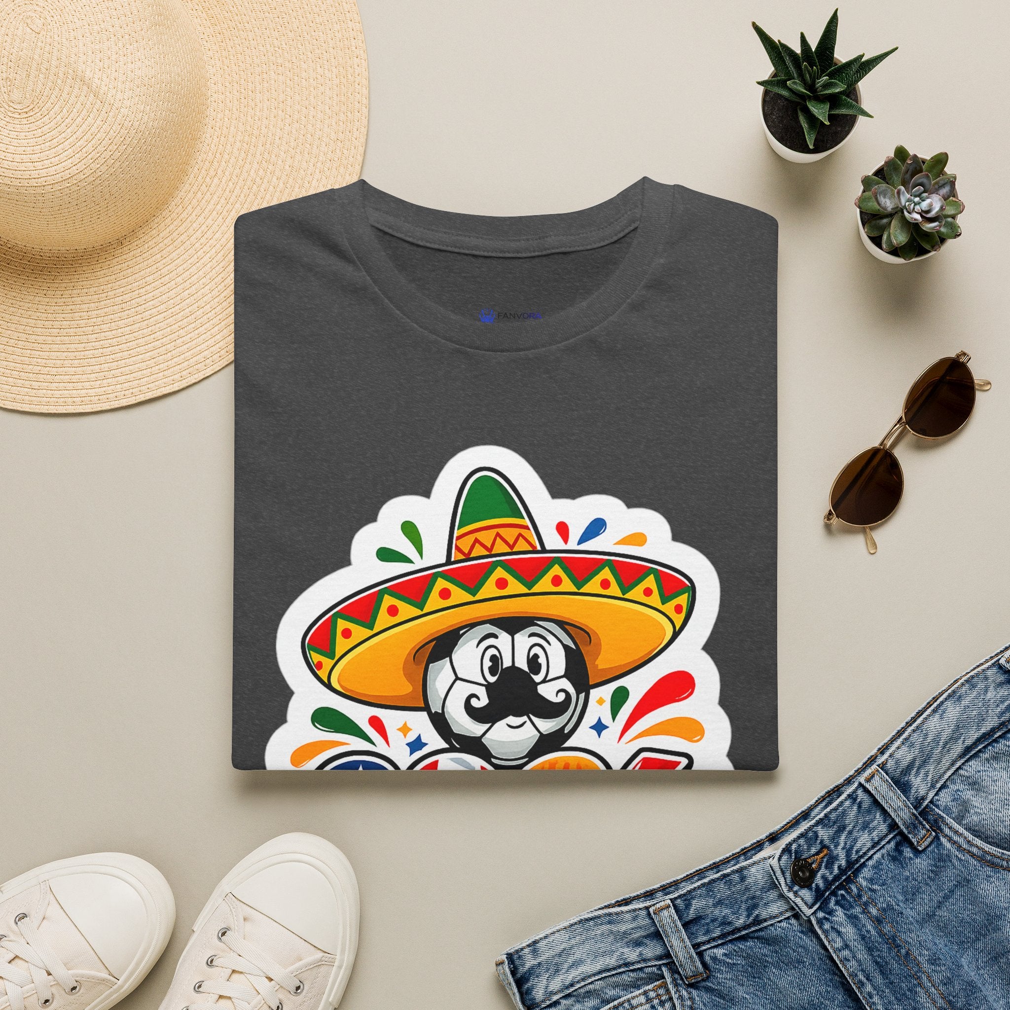 Soccer 2026 Soccer T-Shirt — Colorful Sombrero Mascot Design