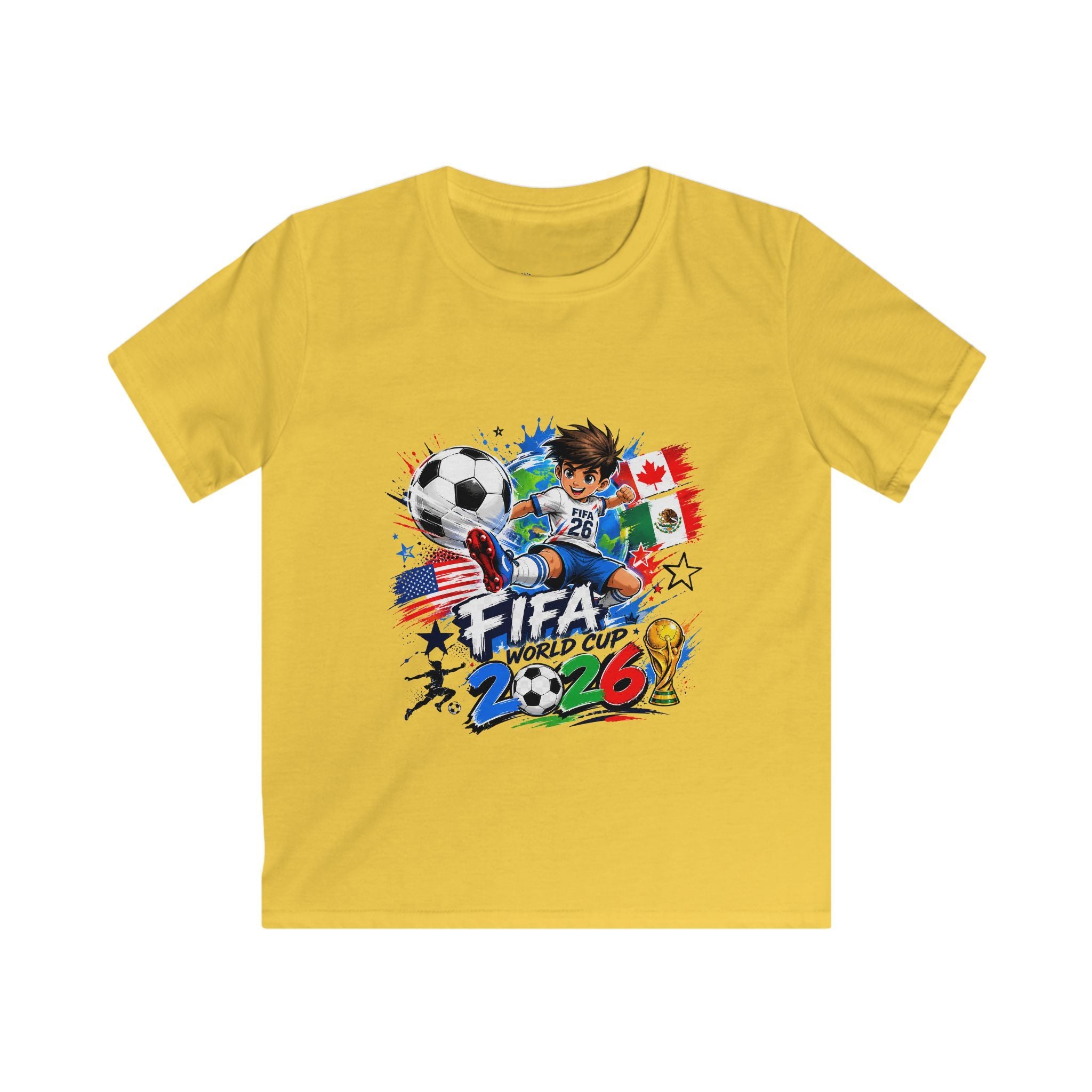 Kids Soccer  2026 Tee cartoon character