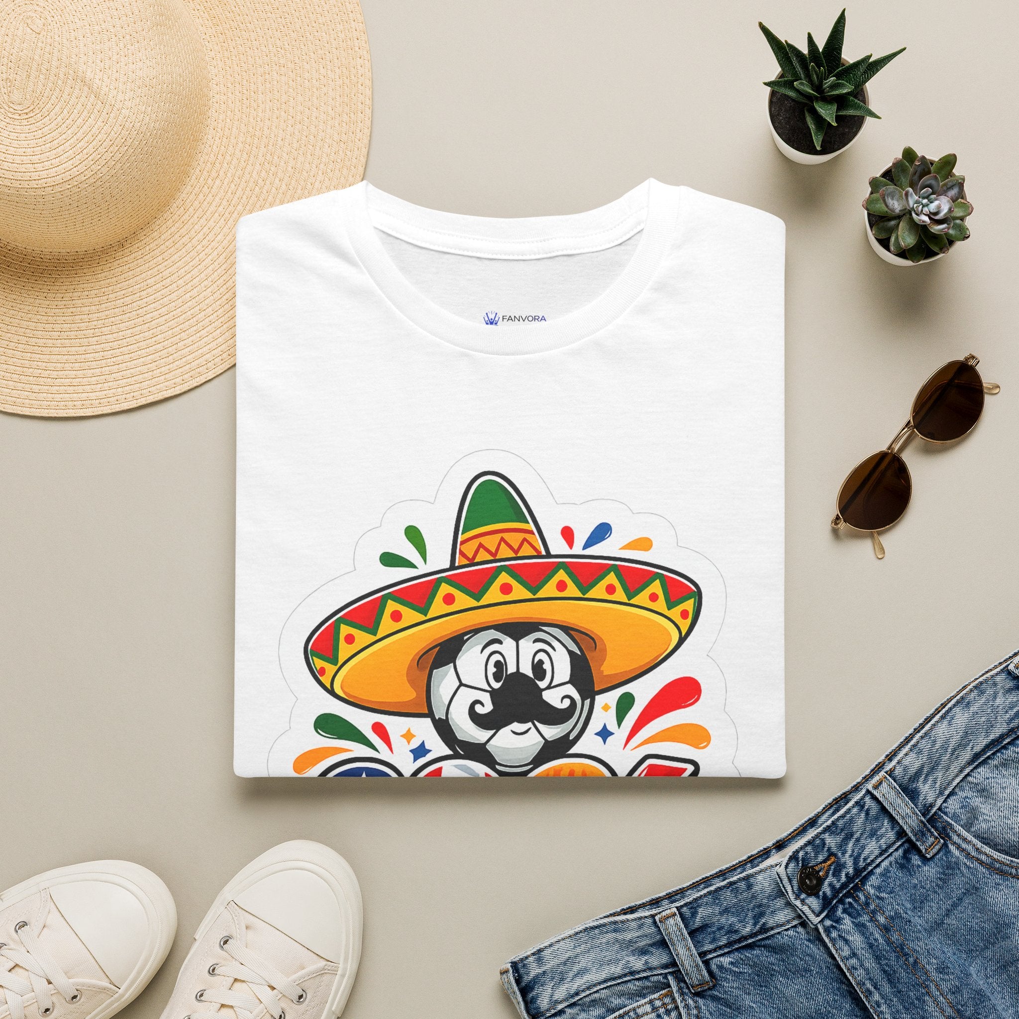 Soccer 2026 Soccer T-Shirt — Colorful Sombrero Mascot Design