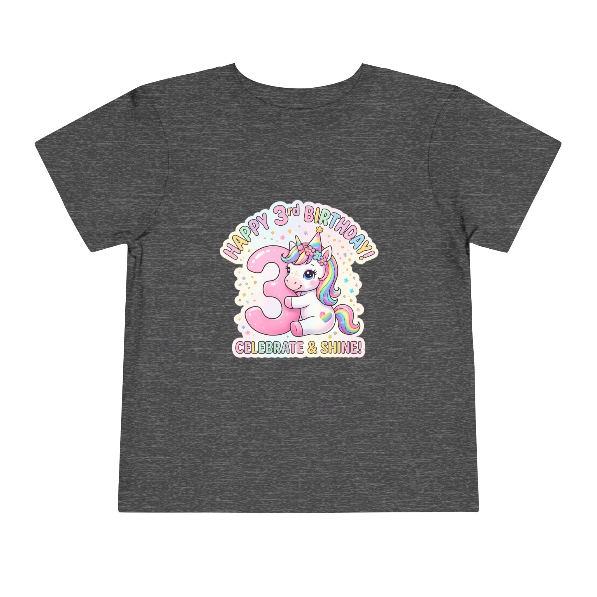 Toddler Unicorn 3rd Birthday Tee — "Happy 3rd Birthday!" Celebrate & Sparkle