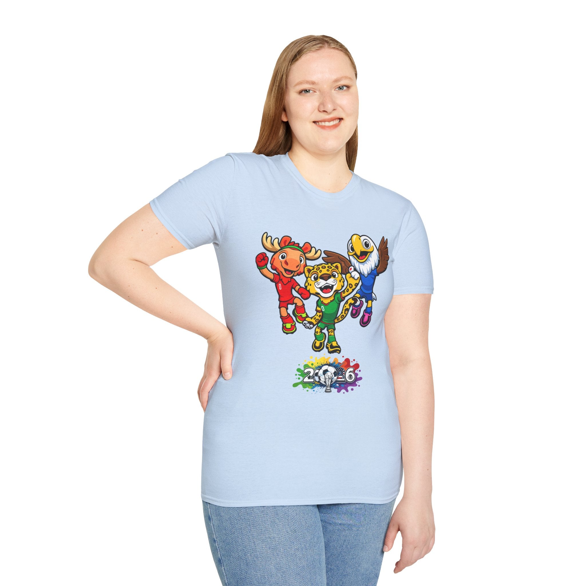 Kids Mascot Team T-Shirt — Cheerful Moose, Cheetah & Eagle Design