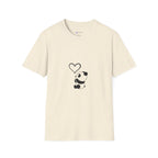 Panda Heart T‑Shirt — Cute Minimalist Panda Holding Heart Graphic