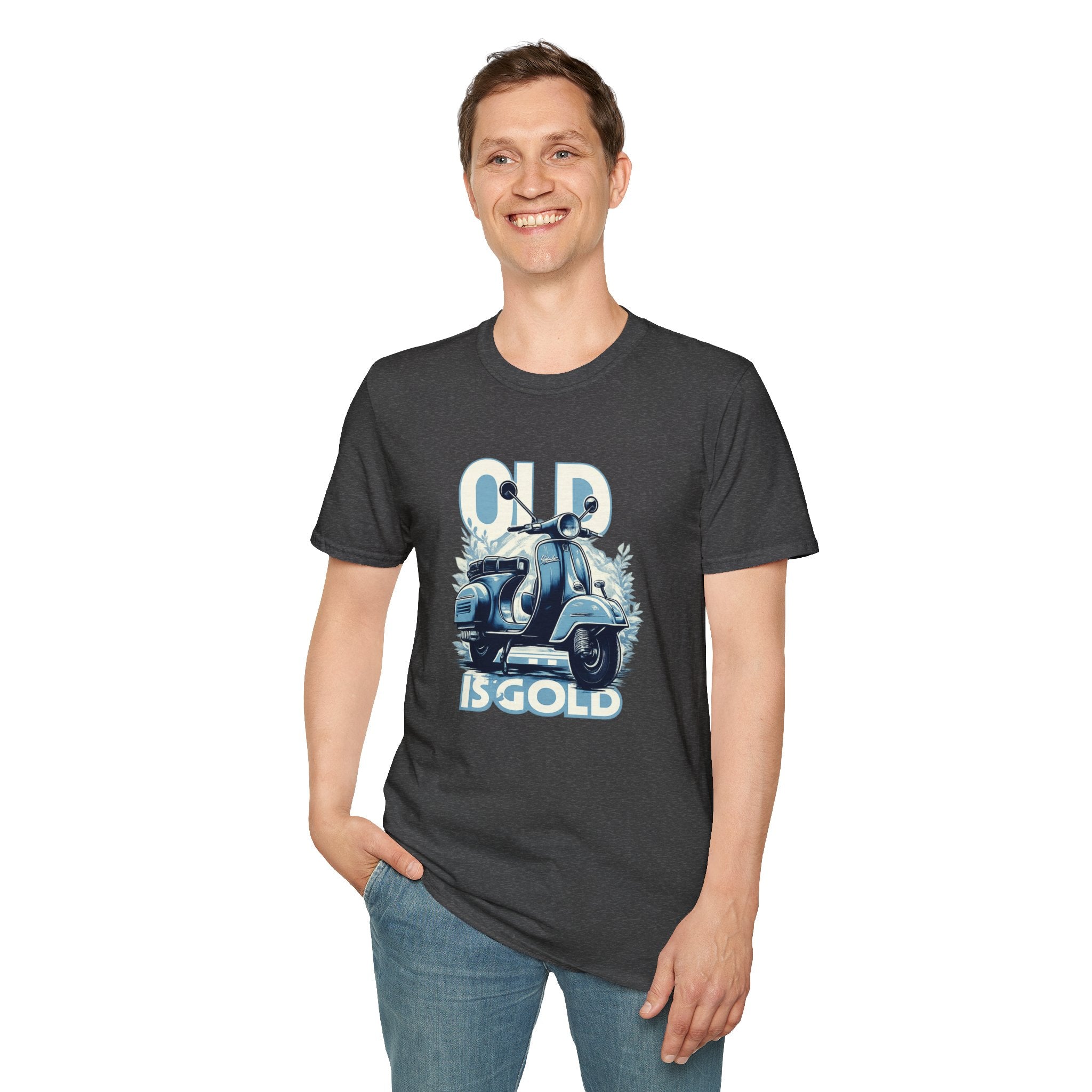 Vintage Scooter T‑Shirt — "Old Is Gold" Retro Vespa Tee