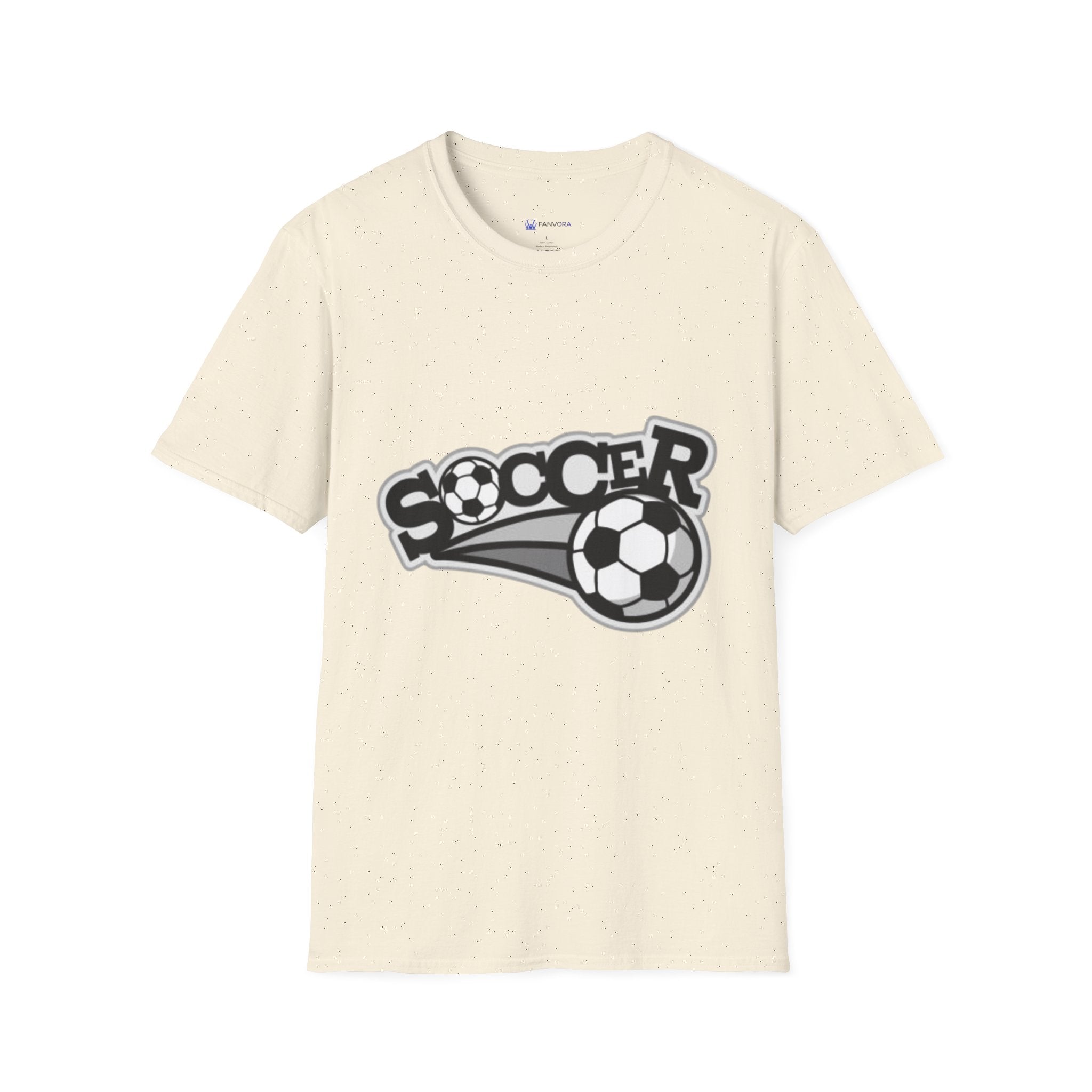 Soccer Graphic T‑Shirt — Retro Black & White Soccer Logo Tee