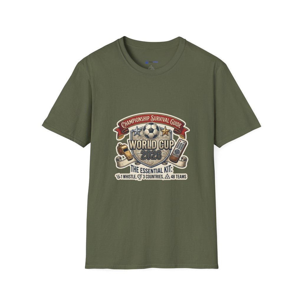 Unisex - World Cup Survival Guide T-Shirt — "The Essential Kit" Soccer Fan Tee.