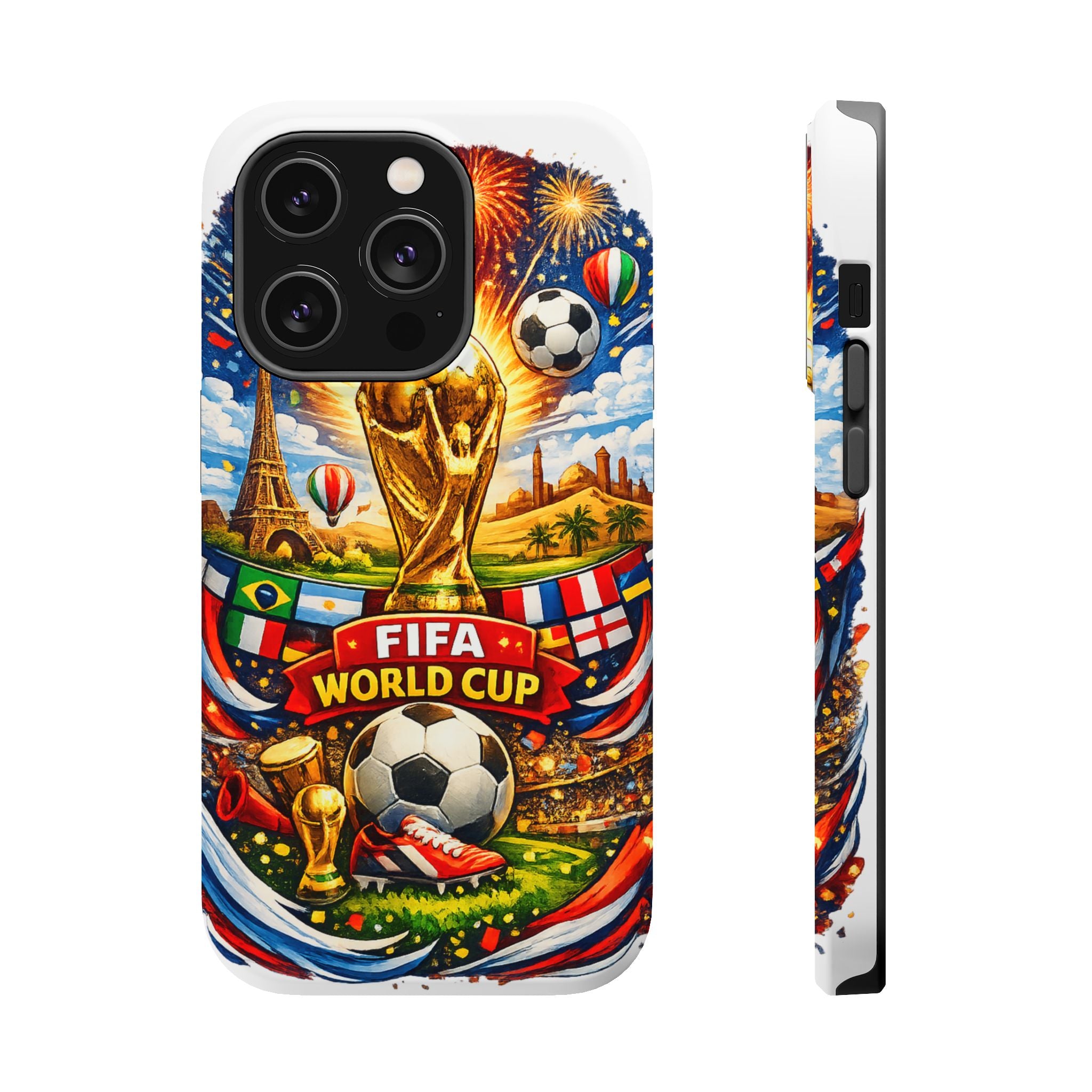 Soccer Magnetic Impact-Resistant Phone Case — FIFA Trophy Design