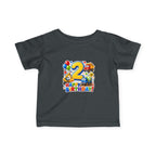 2nd Birthday Infant Tee — Colorful Trucks, Balloons & 'Happy Birthday' Design