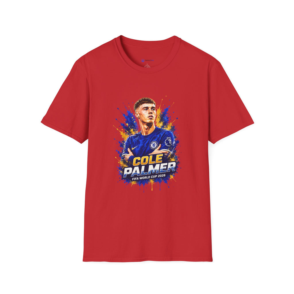 Soccer Player Graphic T-Shirt — 'England Legend' Blue Splash Design