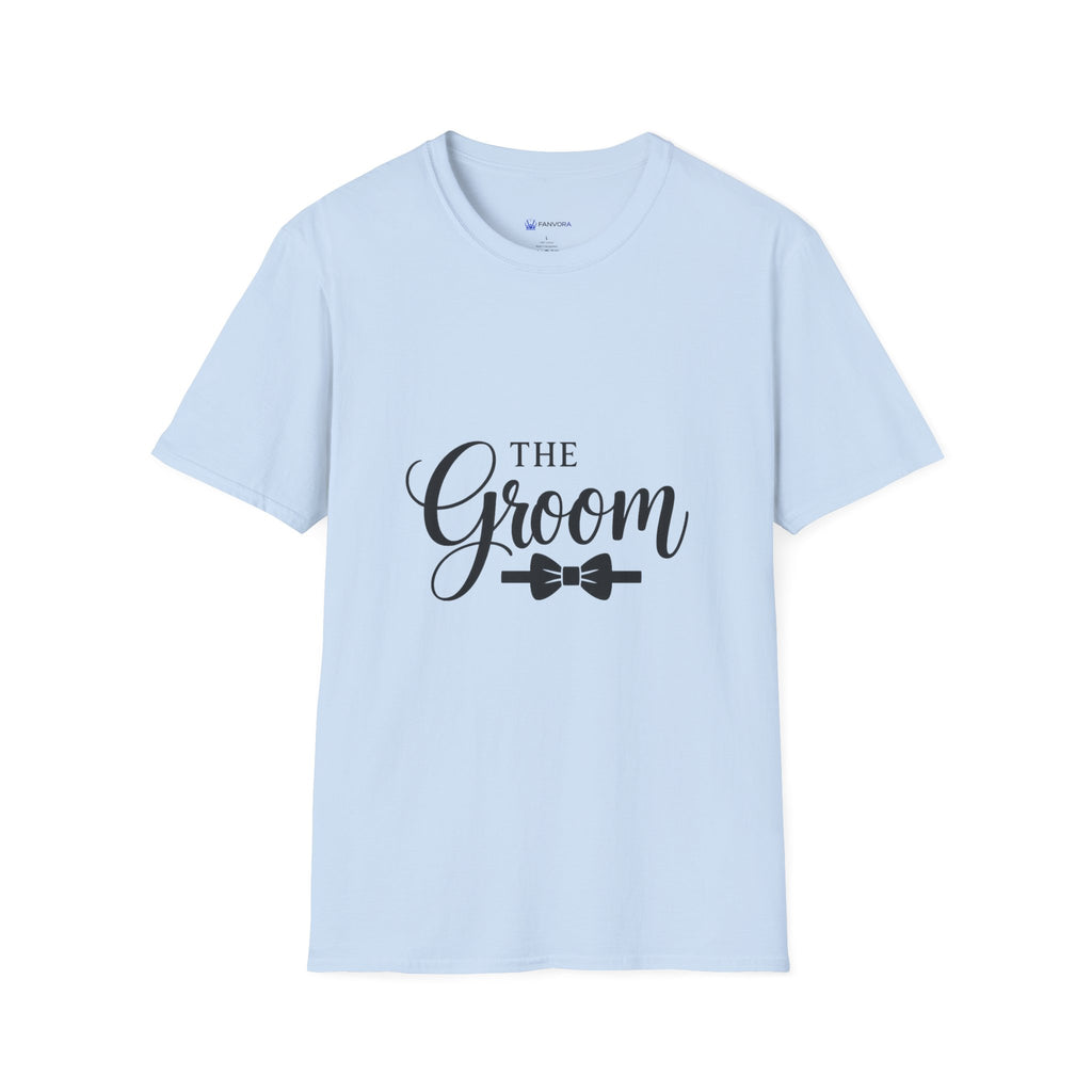 Groom T-Shirt — 'The Groom' Wedding Tee with Bowtie Graphic