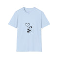 Panda Heart T‑Shirt — Cute Minimalist Panda Holding Heart Graphic