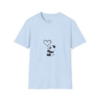 Panda Heart T‑Shirt — Cute Minimalist Panda Holding Heart Graphic