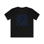 Kids Soccer World Cup 2026 T-Shirt — Playful Lion FIFA Mascot Tee.