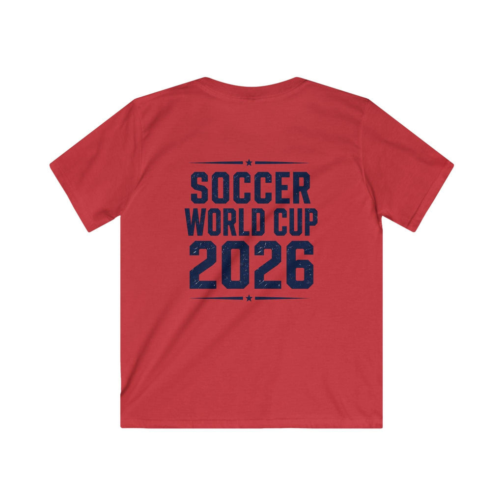 Kids Soccer World Cup 2026 T-Shirt — Playful Lion FIFA Mascot Tee.
