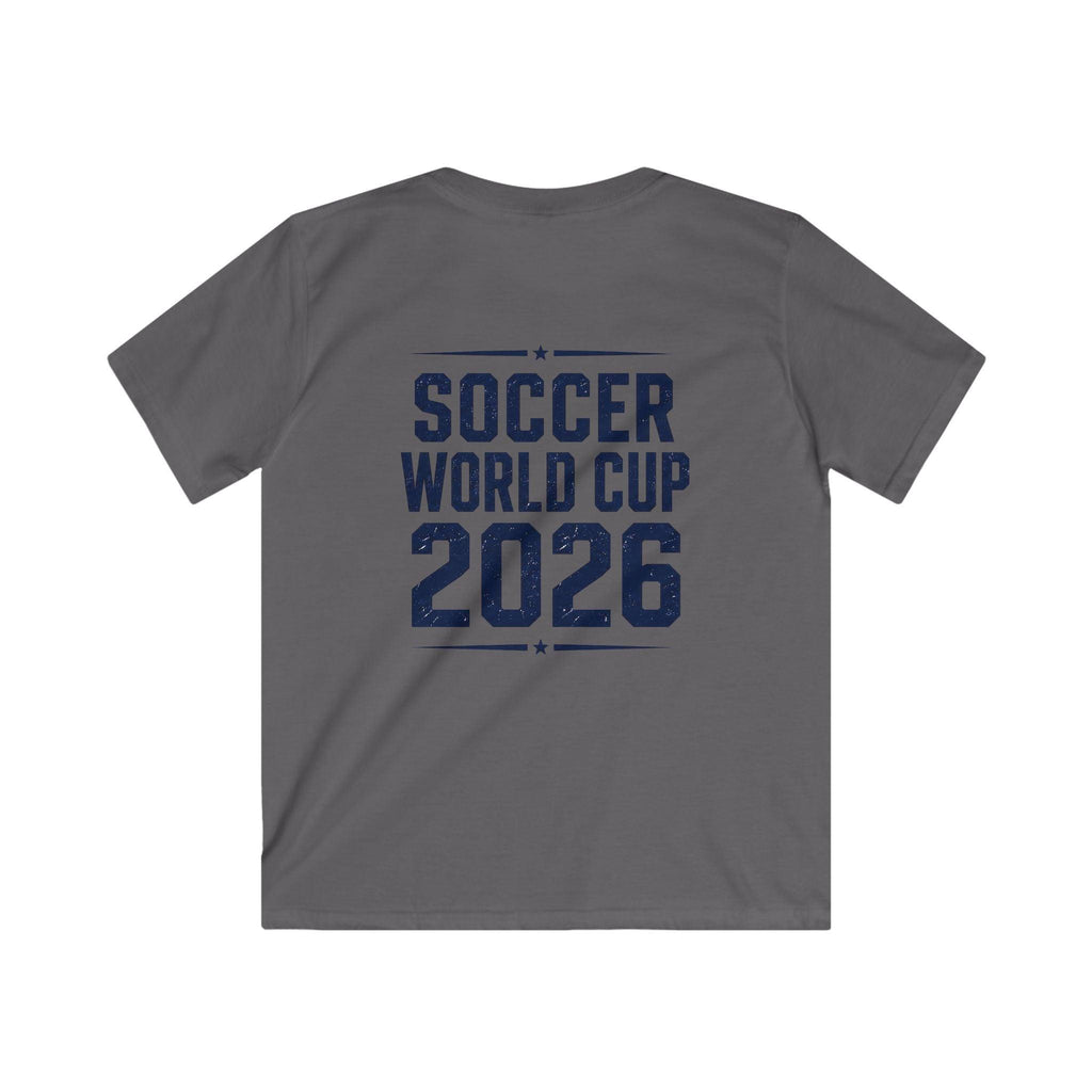 Kids Soccer World Cup 2026 T-Shirt — Playful Lion FIFA Mascot Tee.