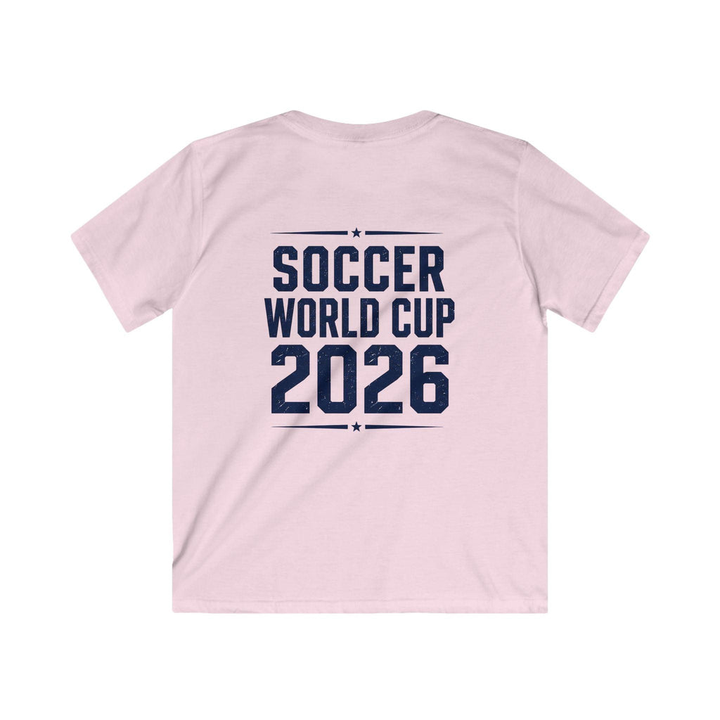 Kids Soccer World Cup 2026 T-Shirt — Playful Lion FIFA Mascot Tee.