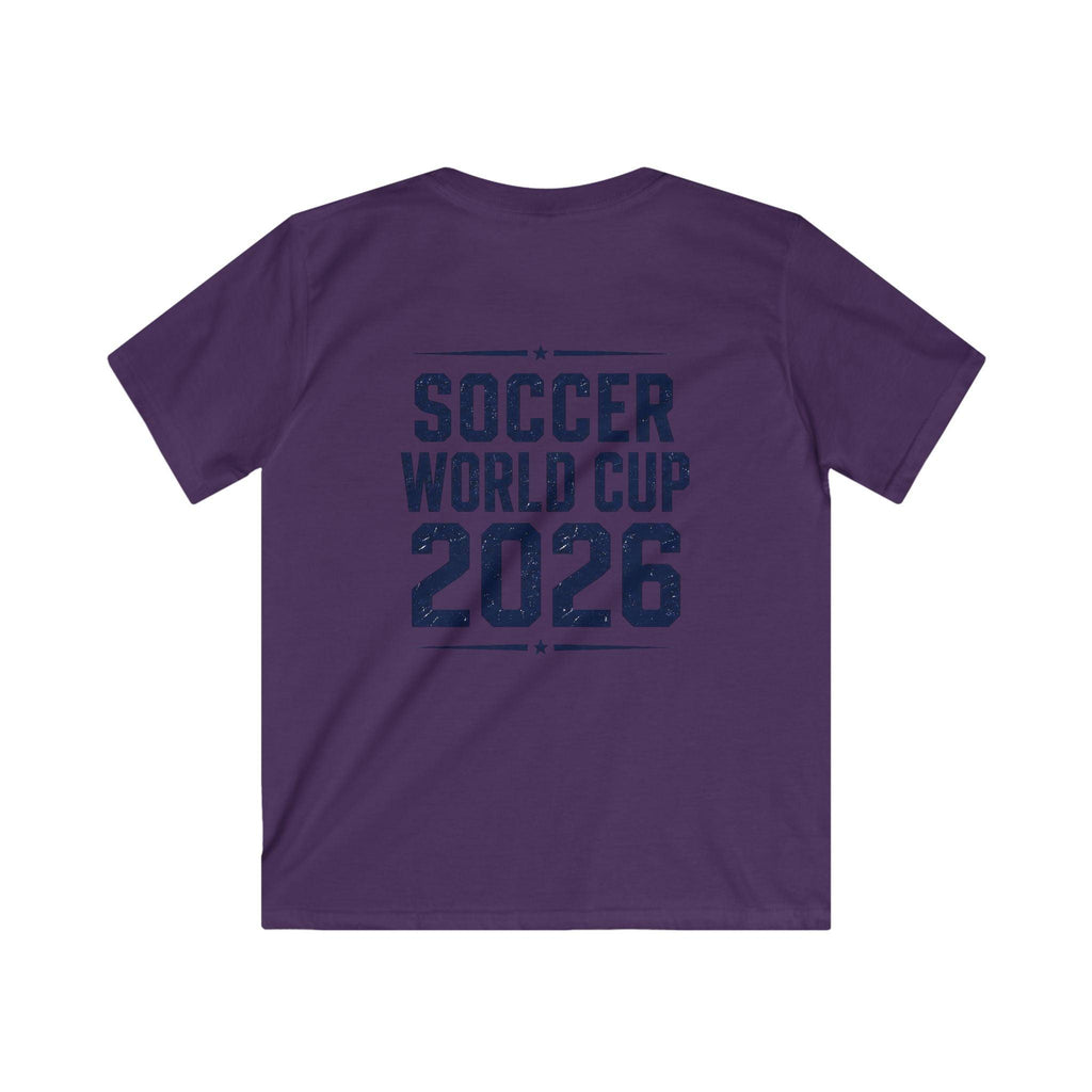 Kids Soccer World Cup 2026 T-Shirt — Playful Lion FIFA Mascot Tee.