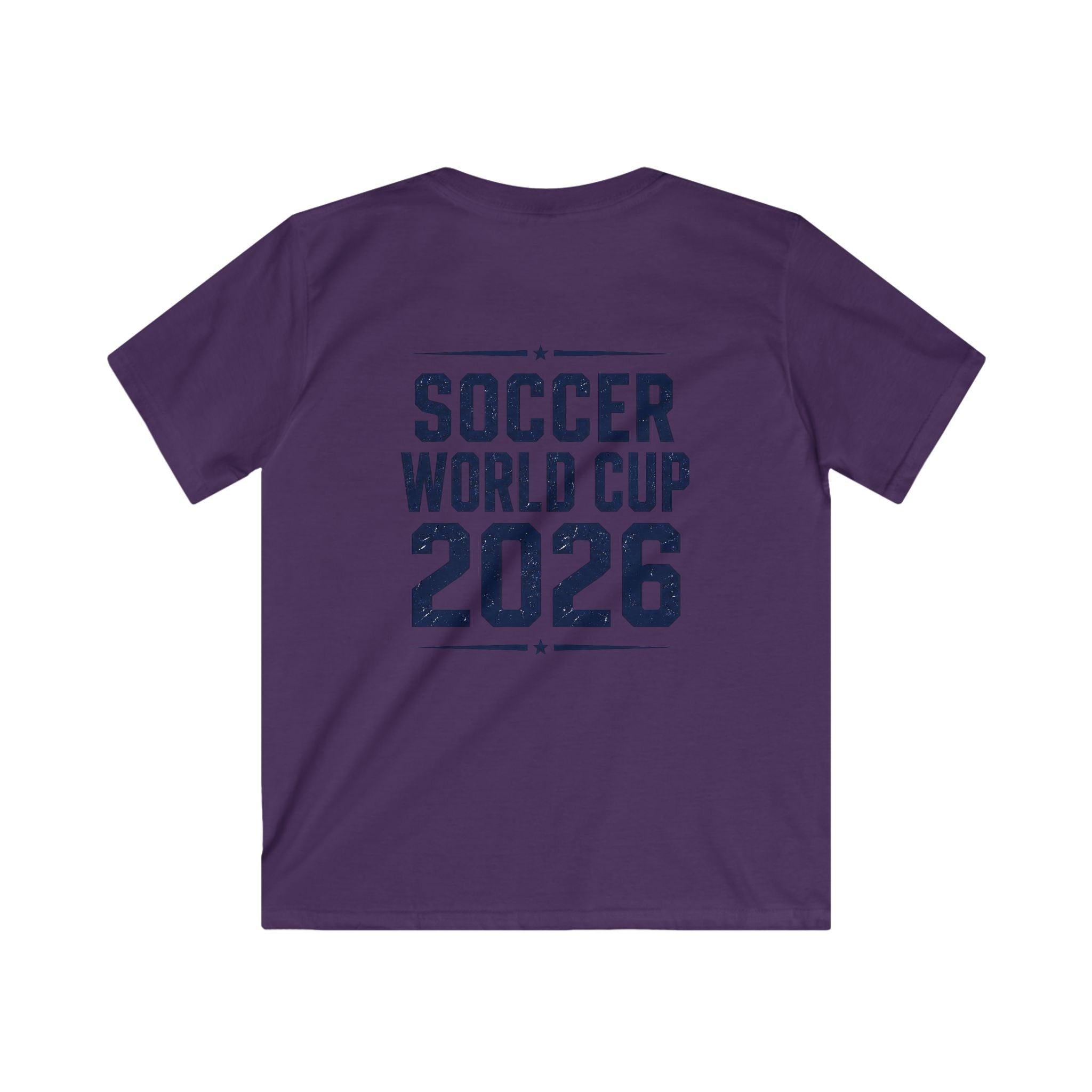 Kids Soccer World Cup 2026 T-Shirt — Playful Lion FIFA Mascot Tee.