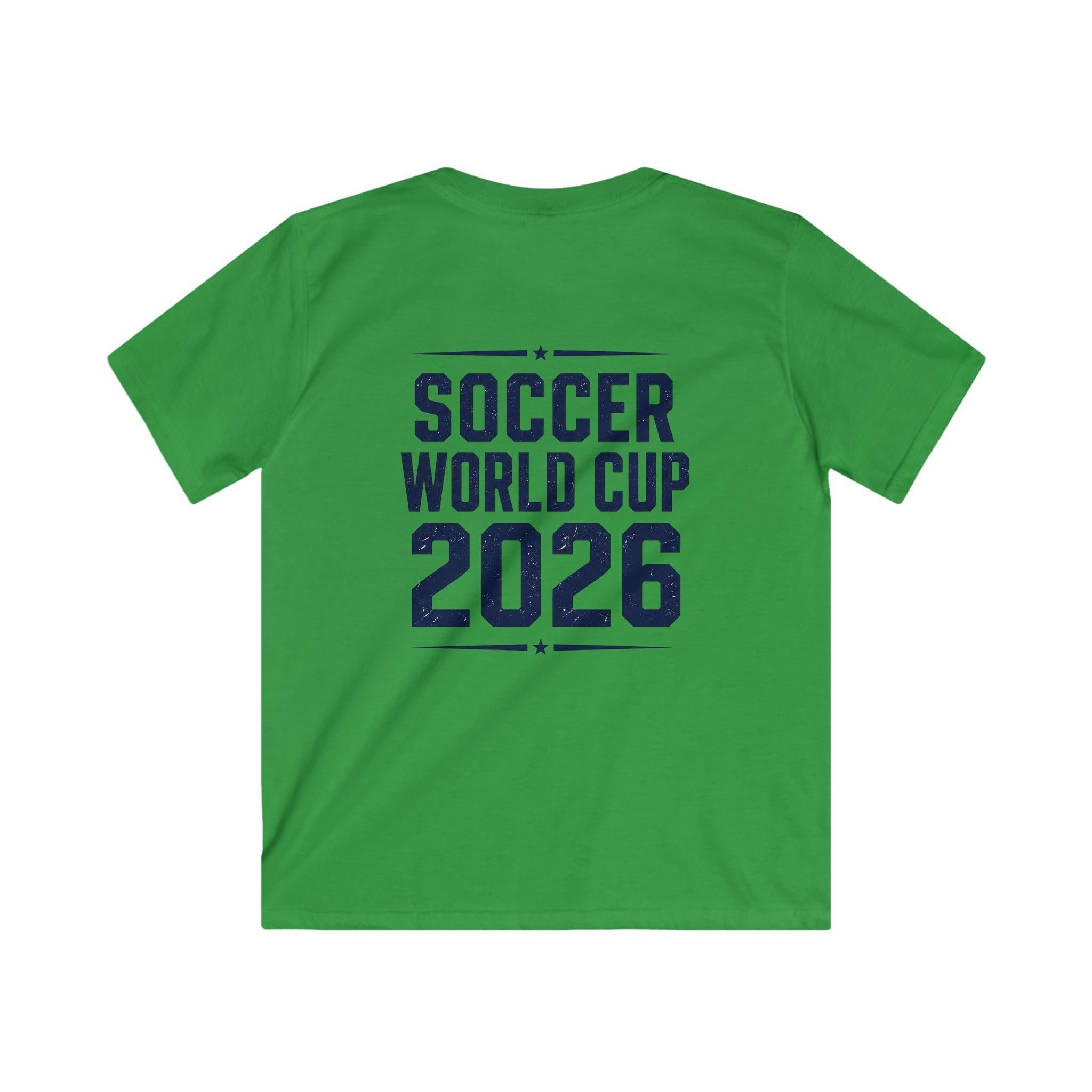 Kids Soccer World Cup 2026 T-Shirt — Playful Lion FIFA Mascot Tee.