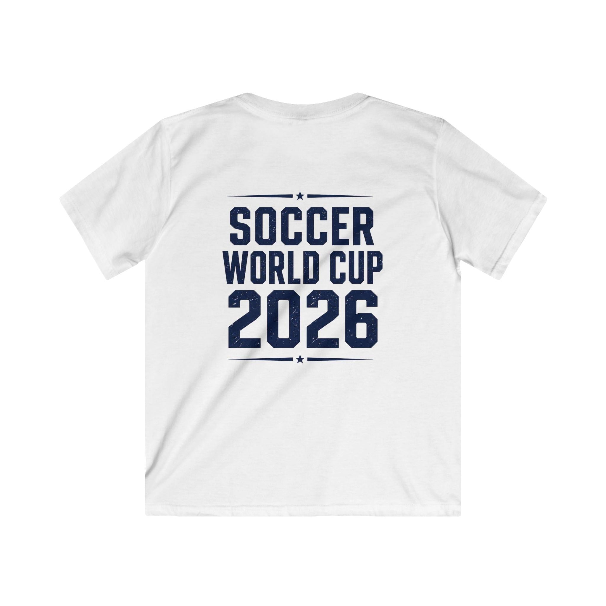 Kids Soccer World Cup 2026 T-Shirt — Playful Lion FIFA Mascot Tee.