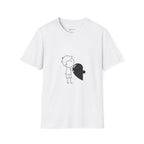 T-Shirt — Boy Hugging Heart Ghost Cute Minimalist Graphic Tee