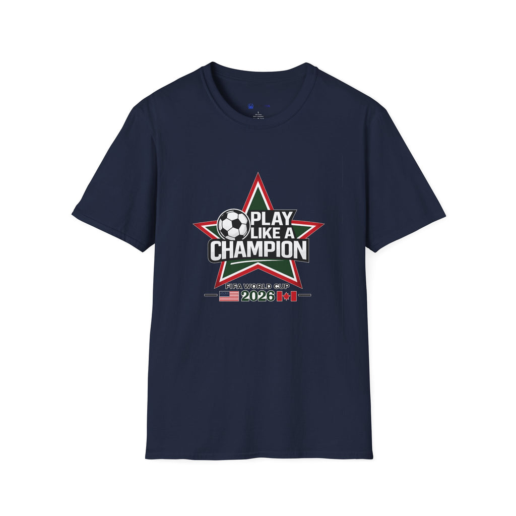 Play Like a Champion Soccer T-Shirt — Soccer 2026 Star Design