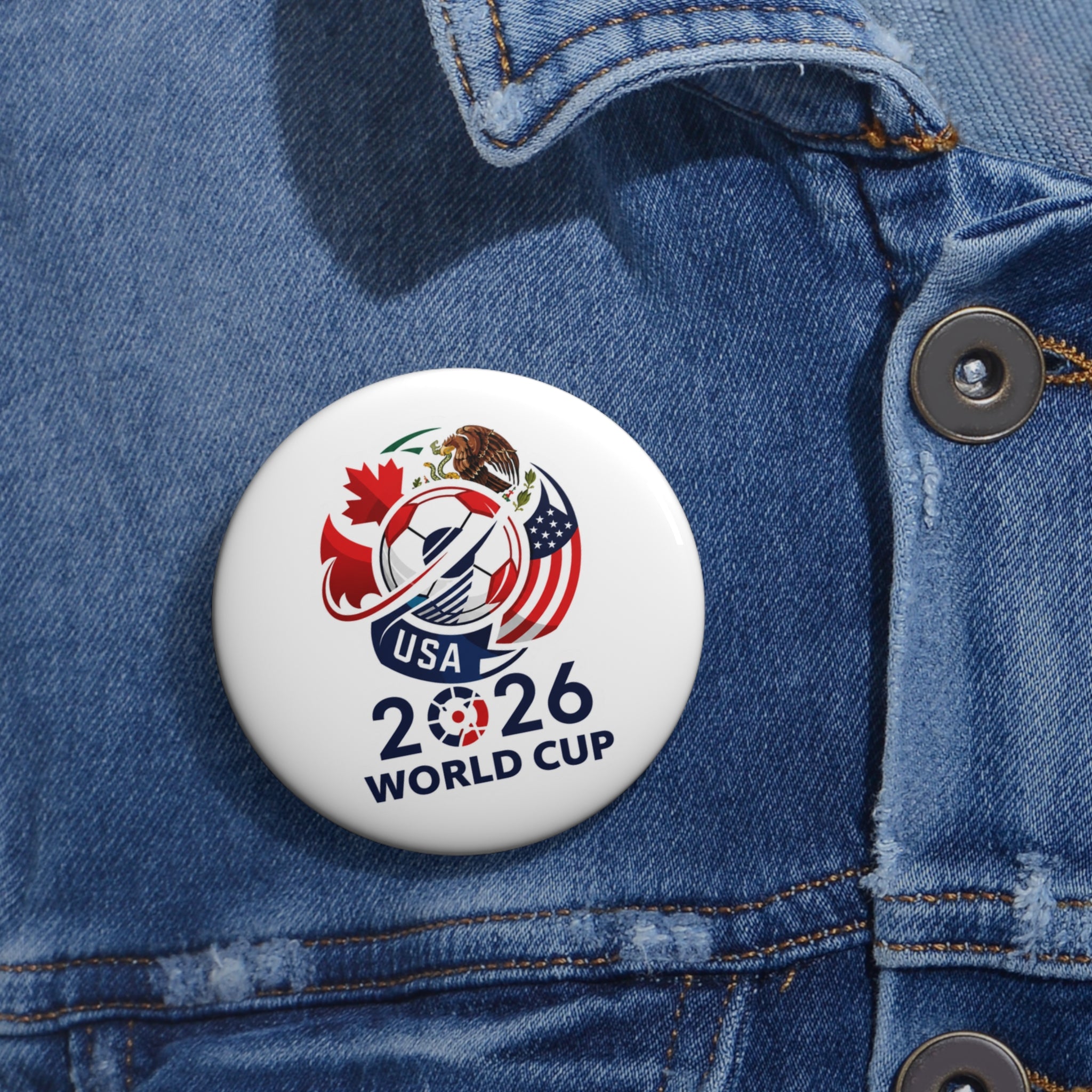 Soccer 2026 USA Soccer Pin Button – Team USA Fan Button