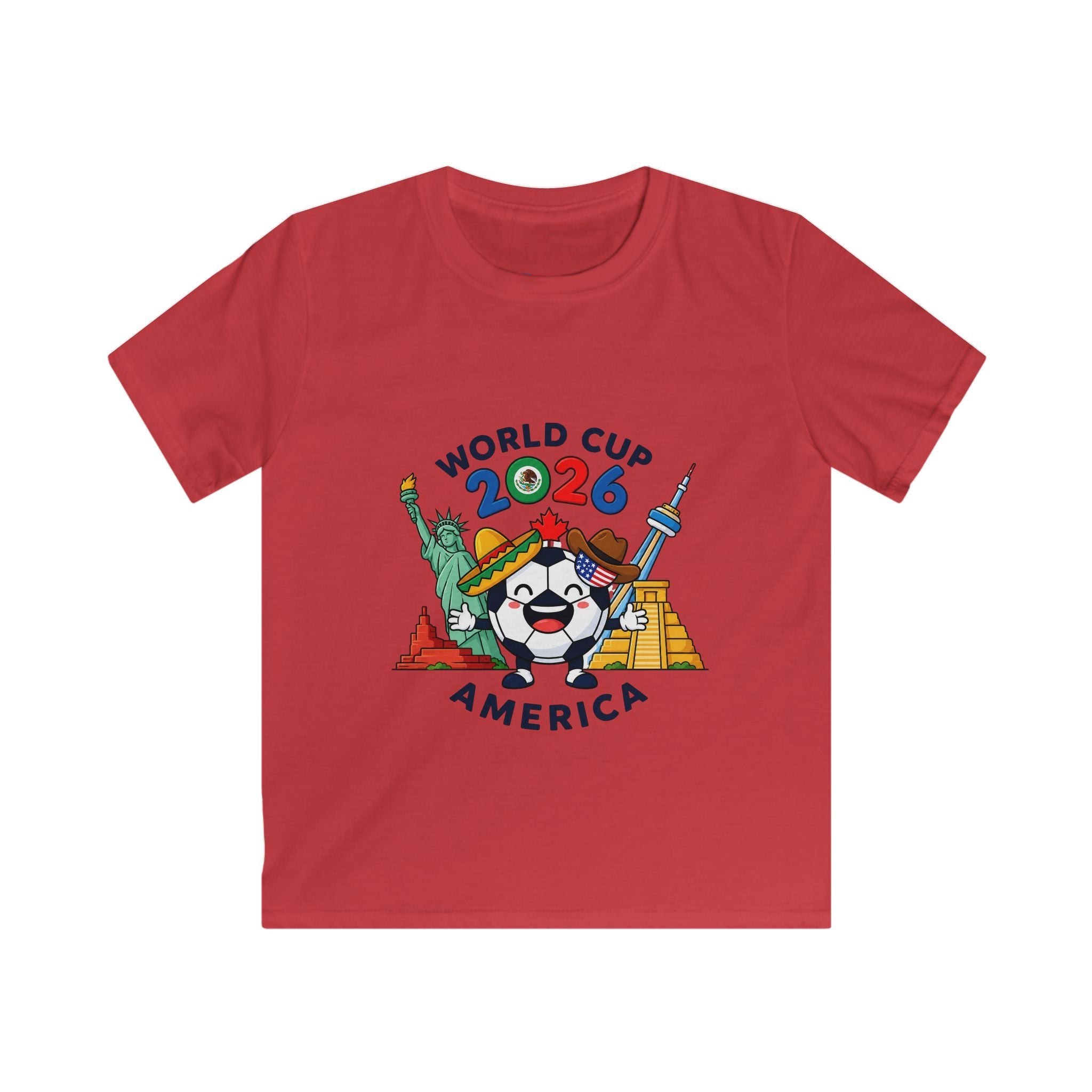 Kids Tee -  America Soccer Mascot & Landmarks