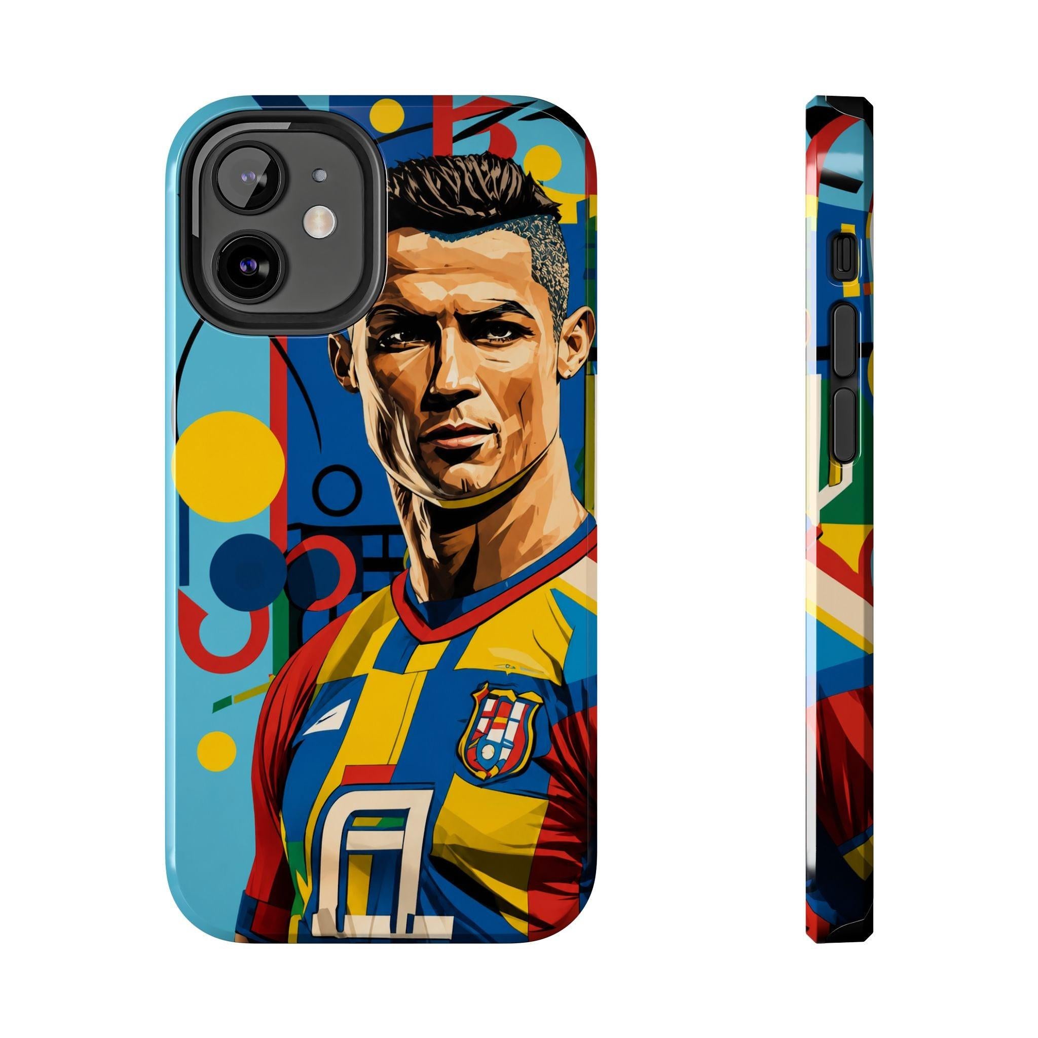 Portugal  legend Pop Art Tough Phone Case — Colorful Soccer Legend Protective Cover.