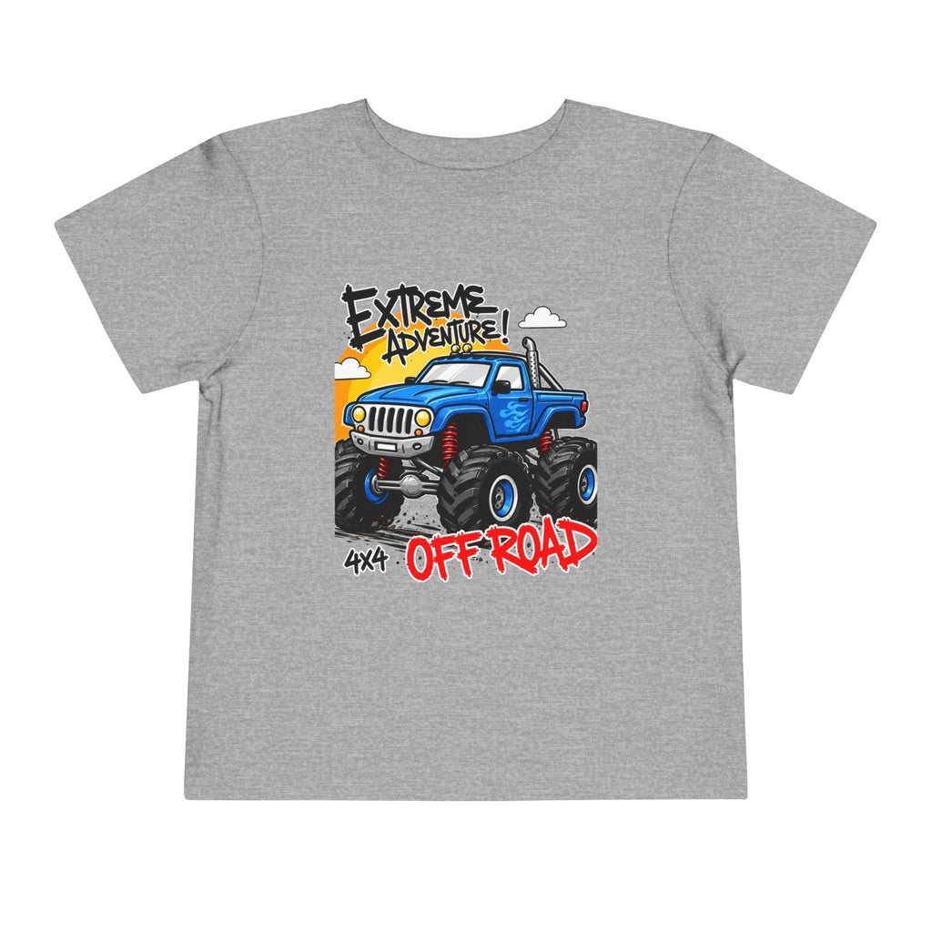 Toddler Tee - "Extreme Adventure 4x4 Off Road" Blue Monster Truck.