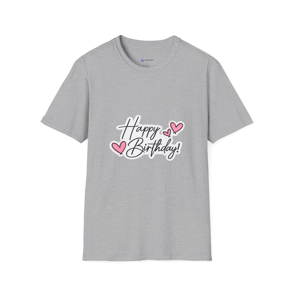 Birthday T-Shirt — "Happy Birthday" Heart Graphic