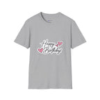 Birthday T-Shirt — "Happy Birthday" Heart Graphic