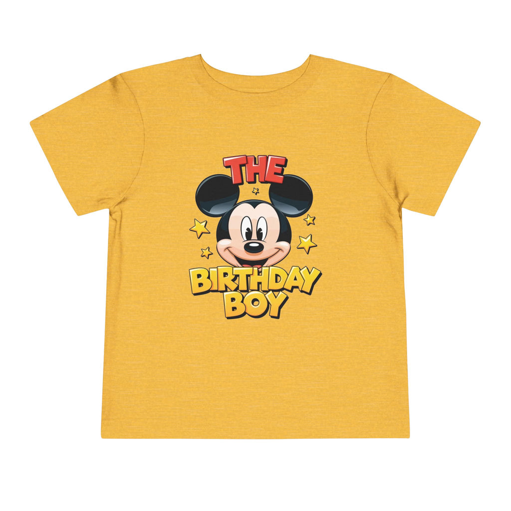 Toddler Tee — "The Birthday Boy" Cartoon Mouse Party Shirt