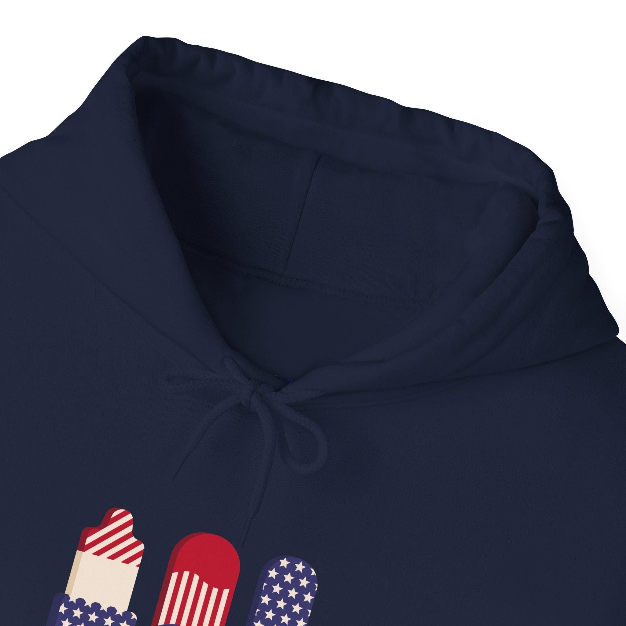 American Patriot Graphic Hoodie — Patriotic Fourth of July Sweatshirt.
