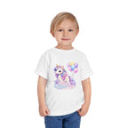 Toddler Tee — Pastel Unicorn "Happy Birthday" Shirt with Balloons