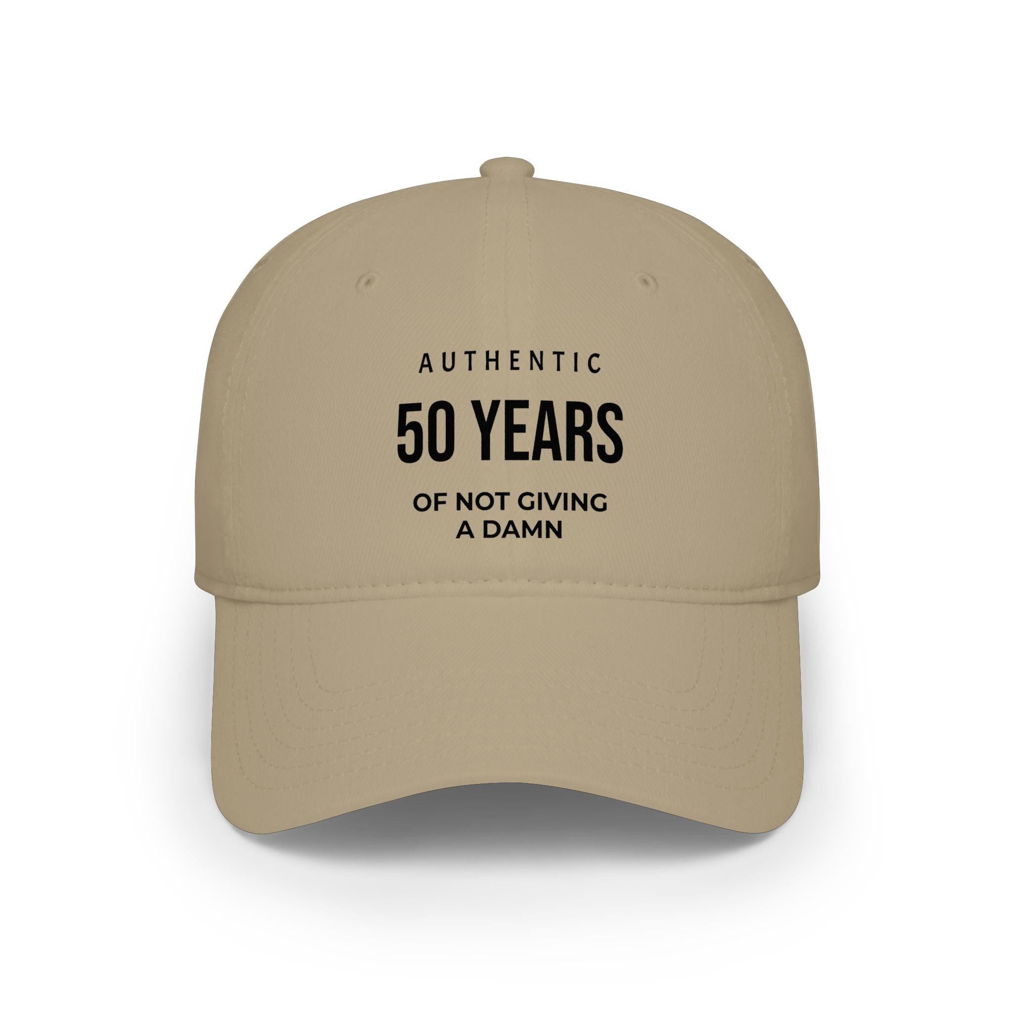 50 Years of Not Giving a Damn embroidered cap