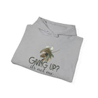 Giving Up? It’s Not Me Hoodie — Motivational Bee Graphic Pullover.