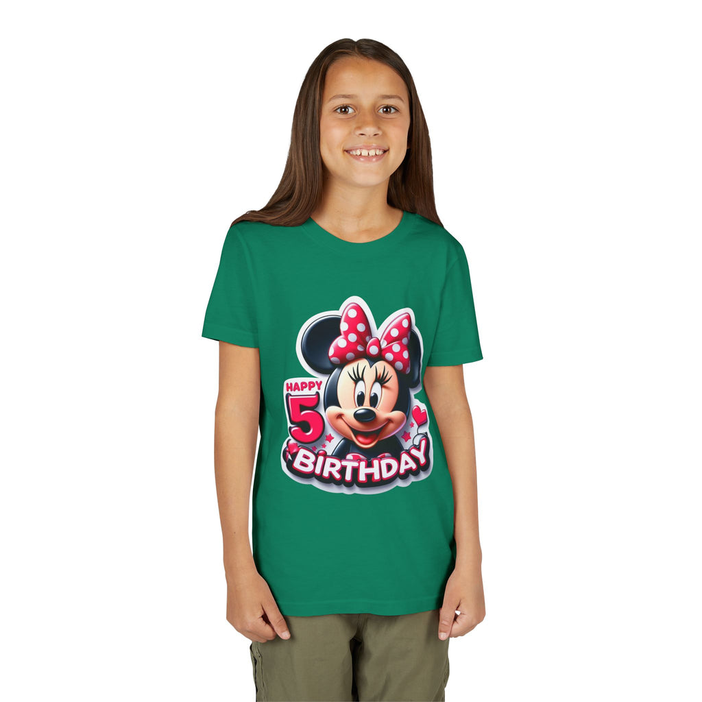 Minnie Mouse Happy 5th Birthday Youth Tee