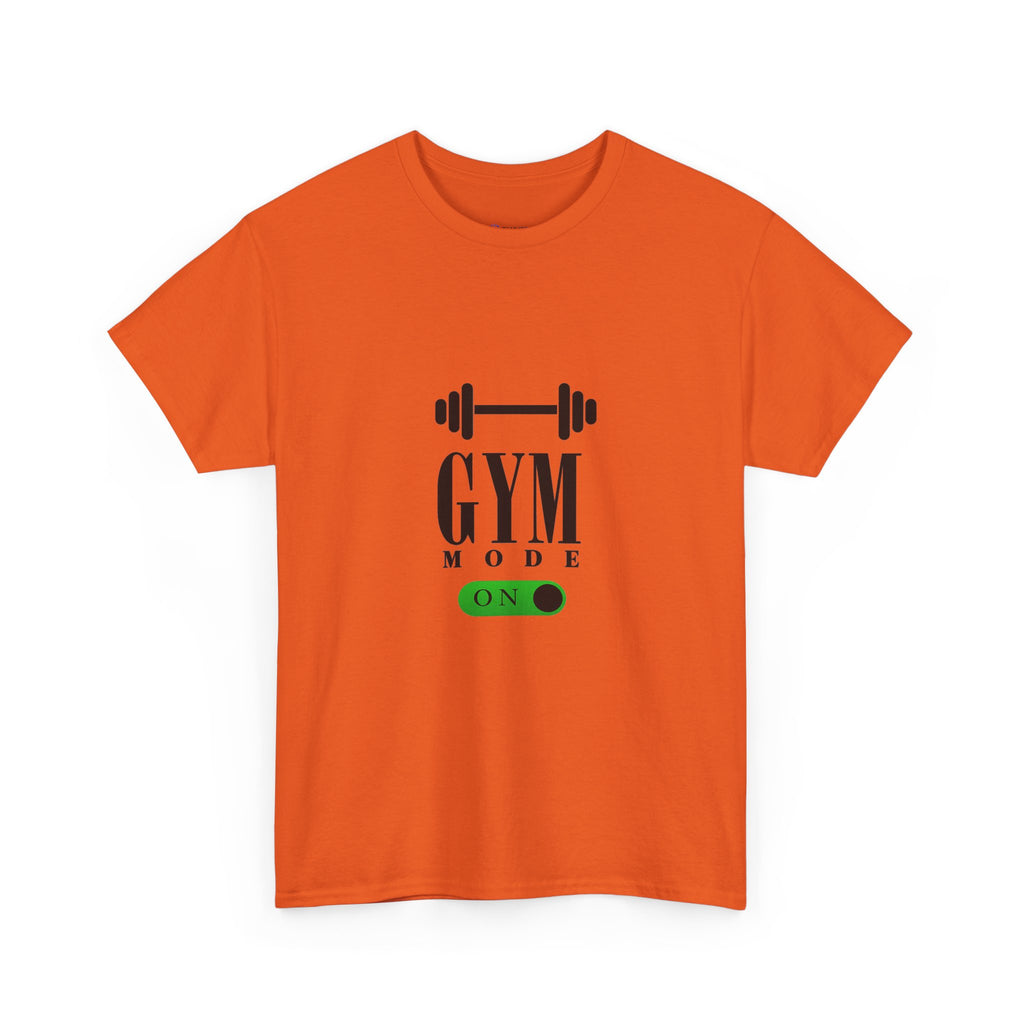 Gym Mode On T-Shirt — Workout Tee with Barbell Graphic