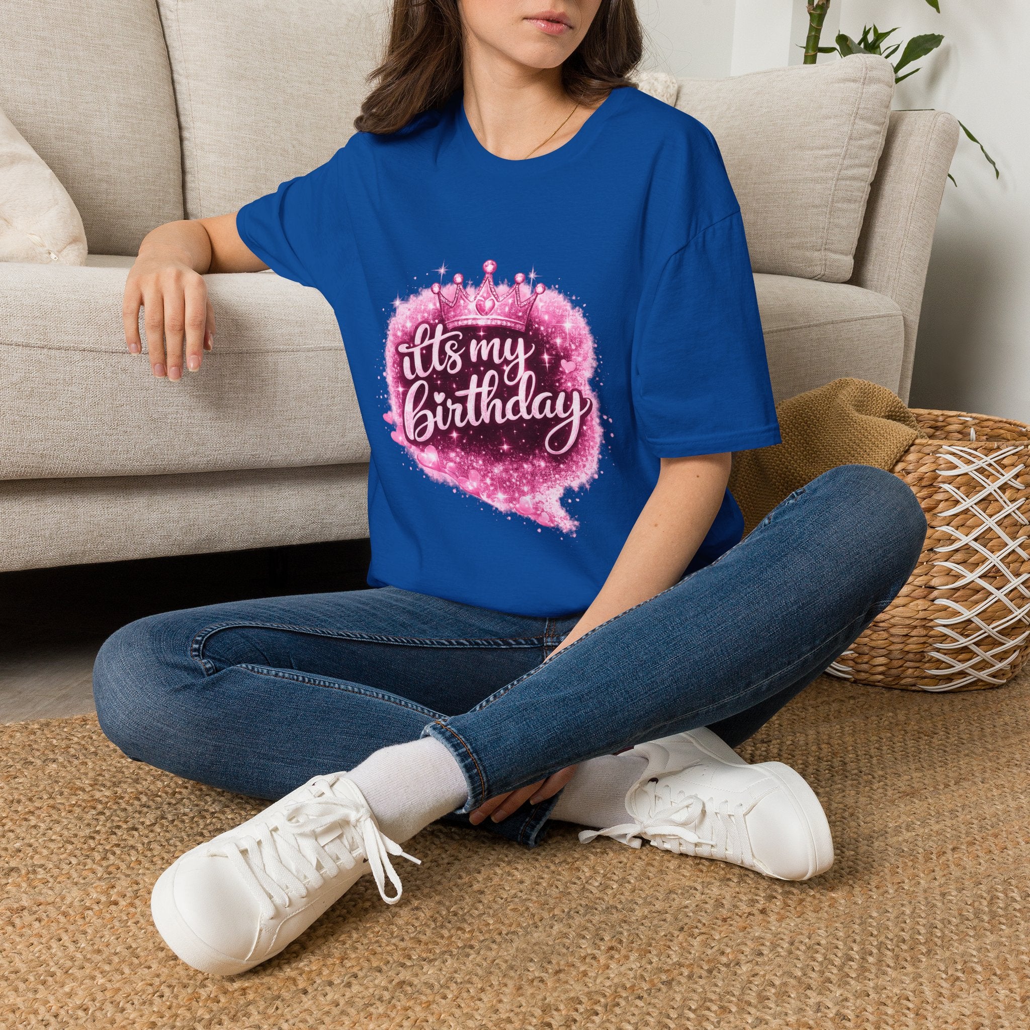 Birthday T-Shirt — “It's My Birthday” Pink Crown Celebration Tee