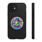 Matte Black iPhone Tough Cases 12 to 17 Pro Max  — "King of Pop Forever" Retro Pop Art Phone Case.